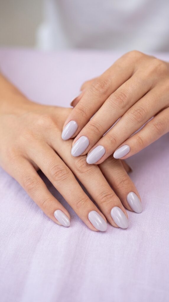 25 Stunning Short Almond Nail Ideas for 2026 to Elevate Your Style 8 Hands with lavender 202604242235