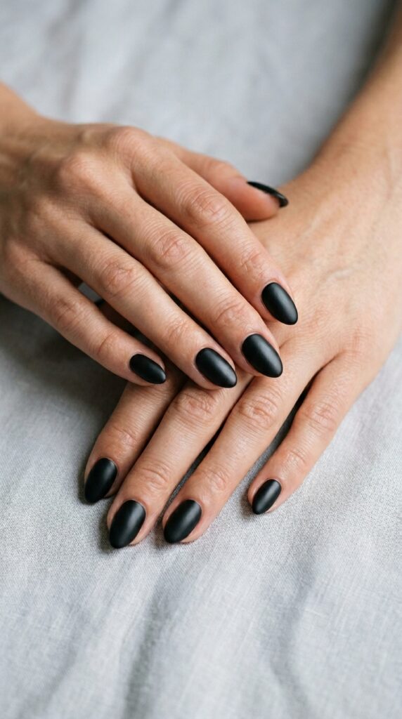 25 Stunning Short Almond Nail Ideas for 2026 to Elevate Your Style 12 Two hands satin 202604242241