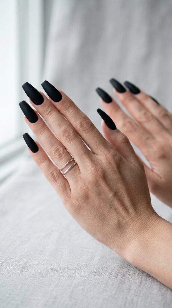 21 Acrylic Nails 2026 Ideas to Elevate Your Style Ideas to Elevate Your Style 7 Feminine hands with black nails 202605031336