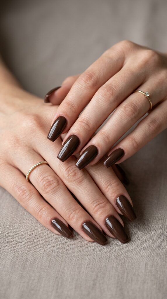 21 Acrylic Nails 2026 Ideas to Elevate Your Style Ideas to Elevate Your Style 4 Feminine hands with brown nails 202605031334