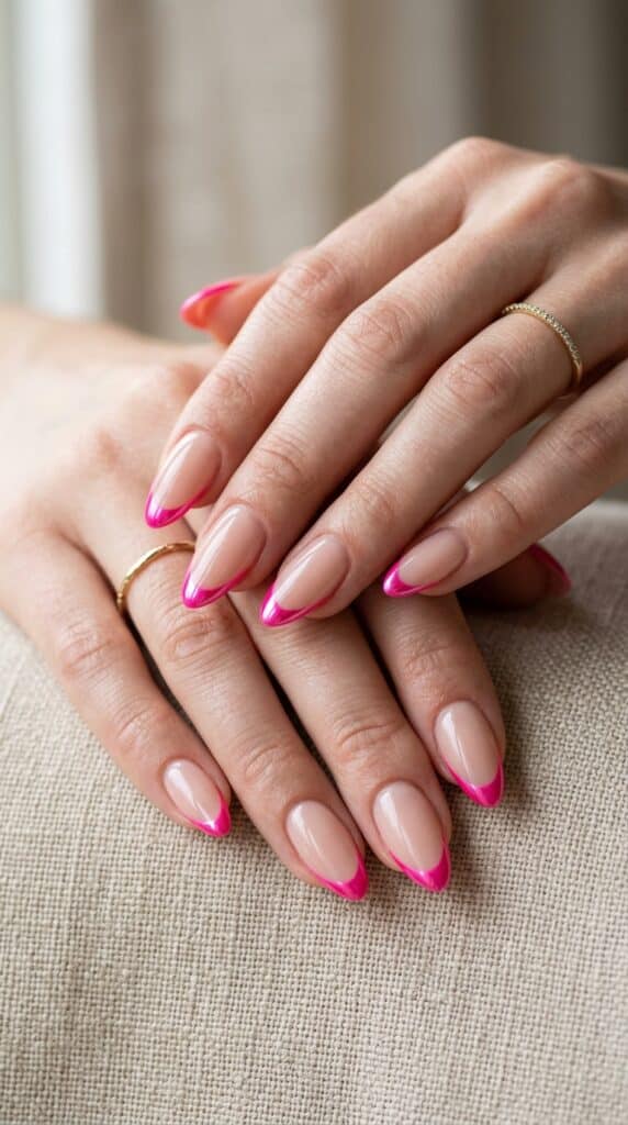 25 Chrome Nail Ideas to Elevate Your Style 20 Feminine hands with neon chrome 202605031251
