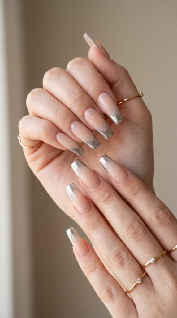 25 Chrome Nail Ideas to Elevate Your Style 8 Feminine hands with ombre nails 202605031241