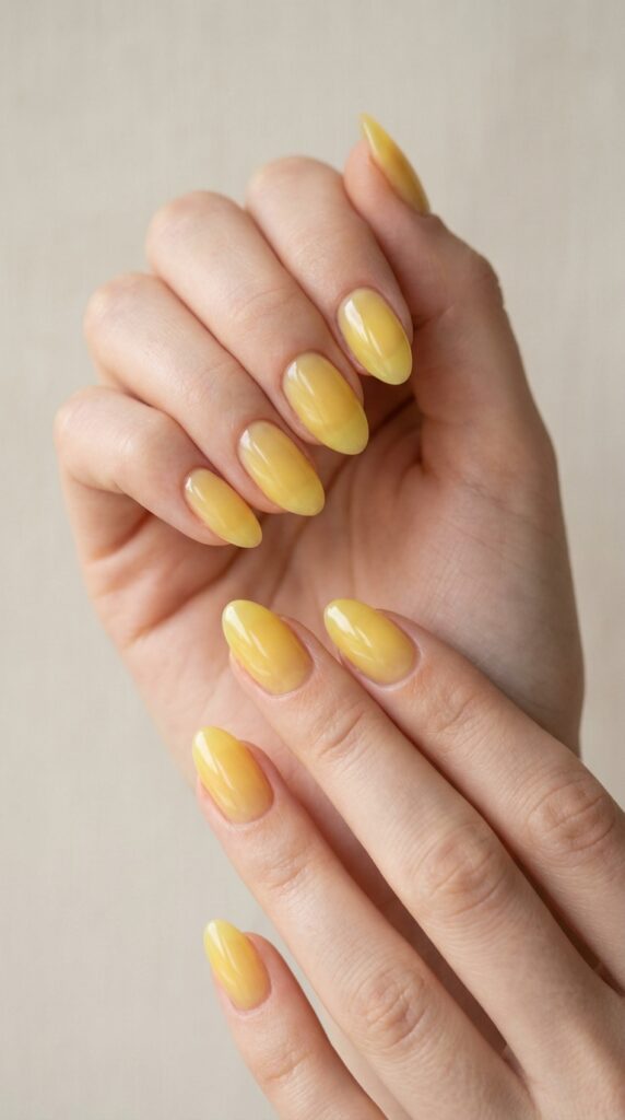 20 July Almond Nail Ideas That Hit Every Summer Trend Ideas to Elevate Your Style 3 Two feminine hands jelly polish 202605041045