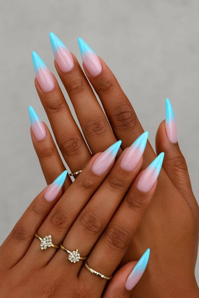 17 Chrome Baby Blue French Tip Nail Ideas to Screenshot for Your Next Winter Manicure 18 image1