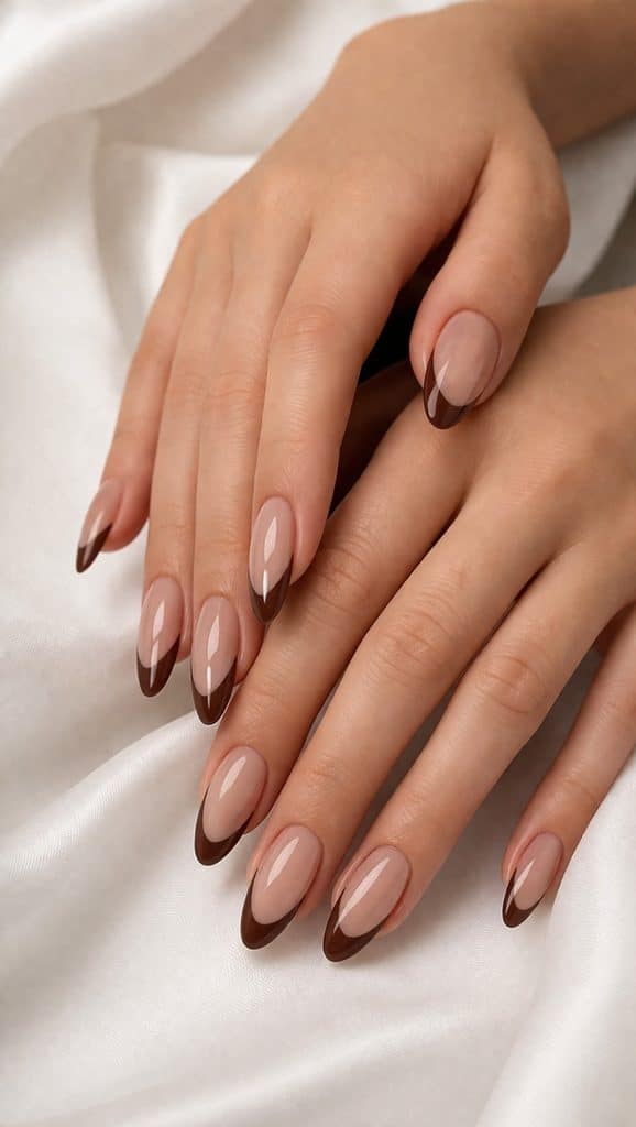 37 Brown French Tip Nails That Feel Chic, Modern, and Wearable 21 image11