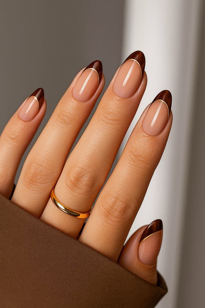 37 Brown French Tip Nails That Feel Chic, Modern, and Wearable 41 image25