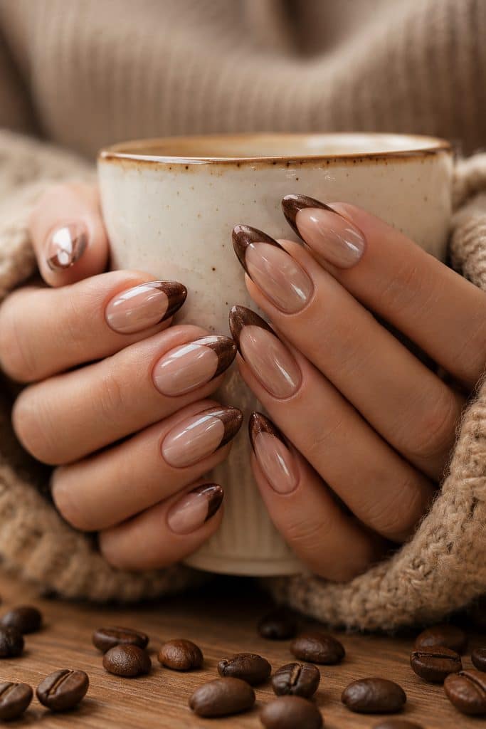 37 Brown French Tip Nails That Feel Chic, Modern, and Wearable 37 image39