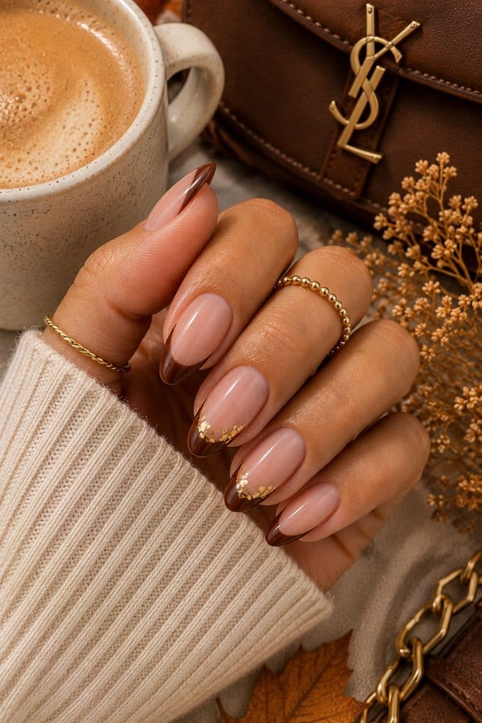 37 Brown French Tip Nails That Feel Chic, Modern, and Wearable 50 image42