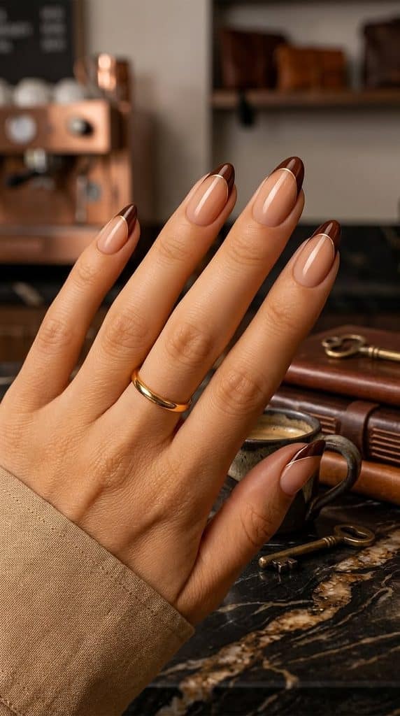 37 Brown French Tip Nails That Feel Chic, Modern, and Wearable 48 image50 2