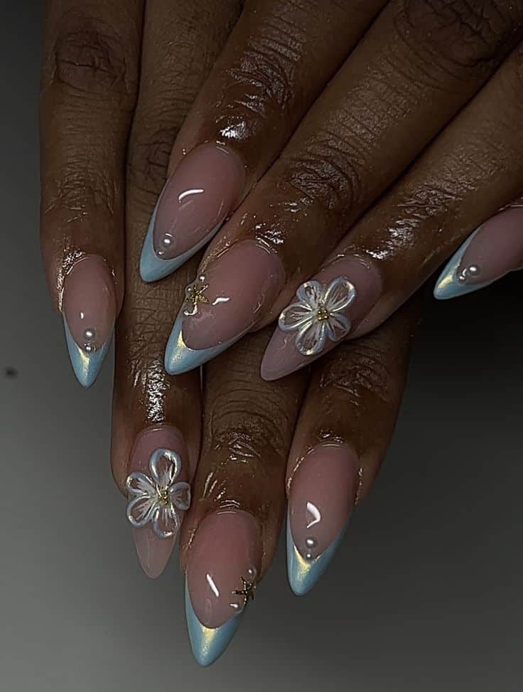 17 Chrome Baby Blue French Tip Nail Ideas to Screenshot for Your Next Winter Manicure 25 image7